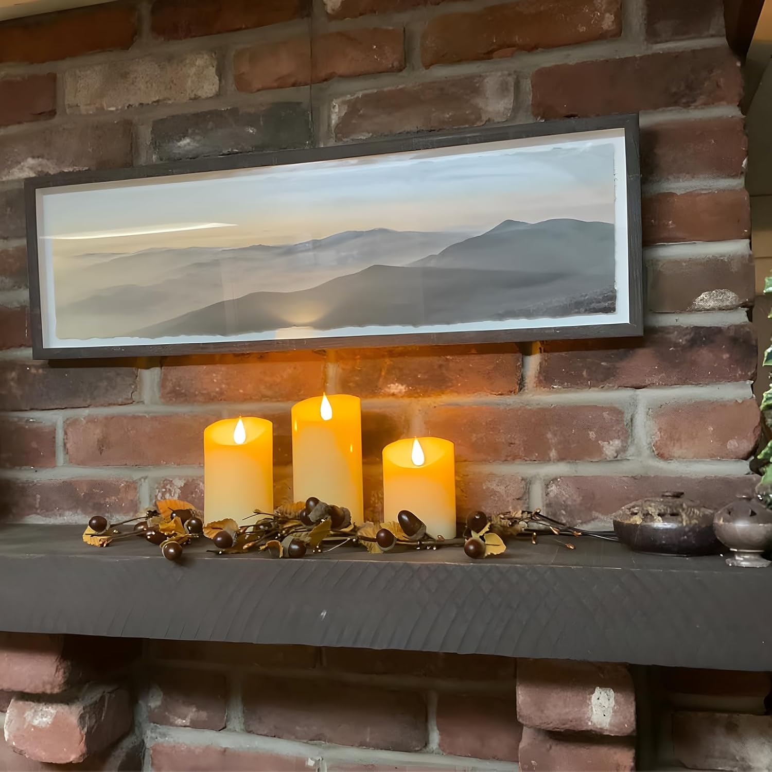 Lezonic Rechargeable Flickering Flameless Candles Battery Operated with Remote and Timer, Pack of 2(D 3'' X H 4''5''6'') Long Lasting Ivory White Real Wax LED USB Pillar Candles